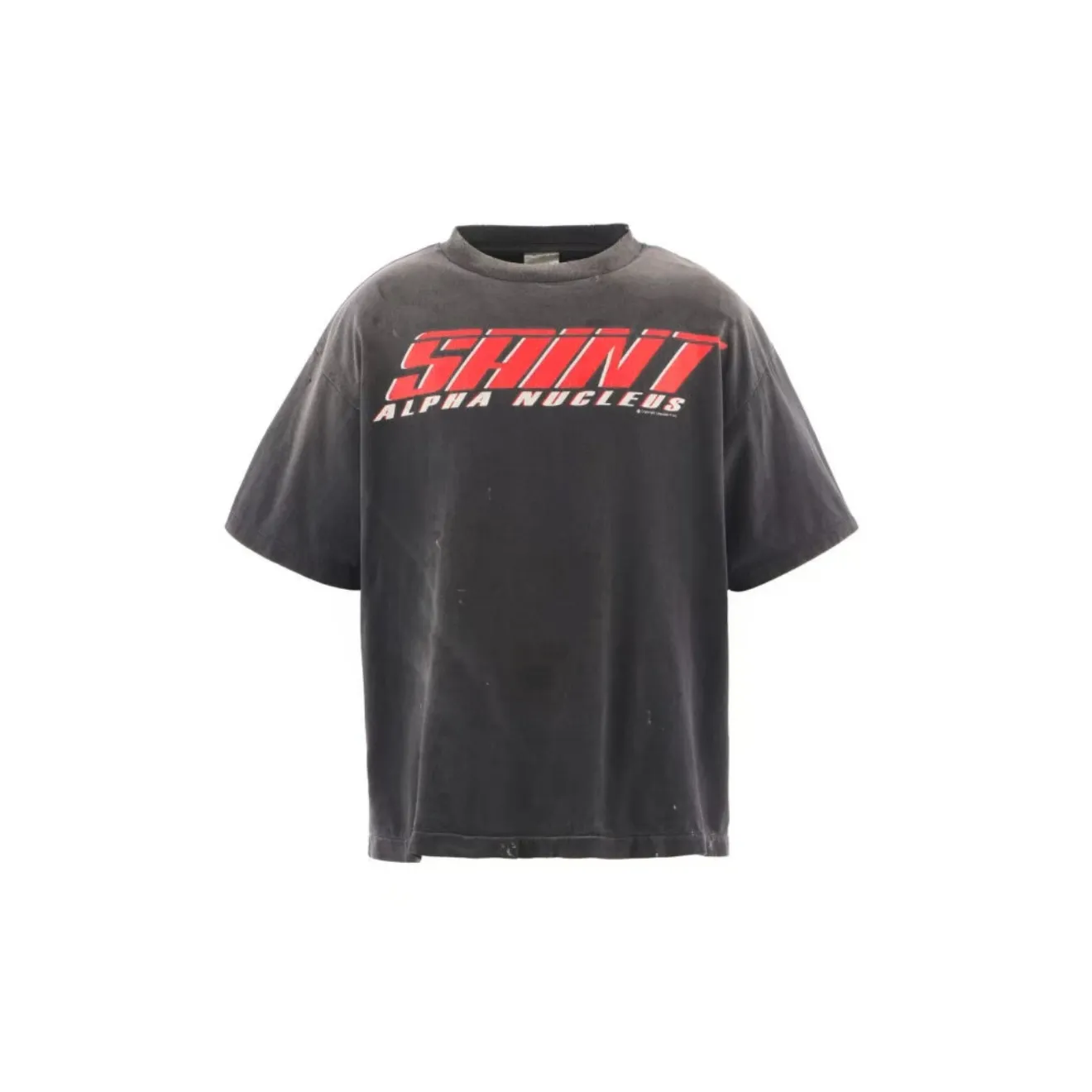 ❥8035 P130 Saint Mxxxxxx New model uses double yarn cotton batik fabric 290 grams, comfortable and breathable to wear. Full of street feel, loose fit. Craftsmanship: crack printing + graffiti + spray coding, batik and wash. Size: (S-M-L-XL) Color: Washed Black